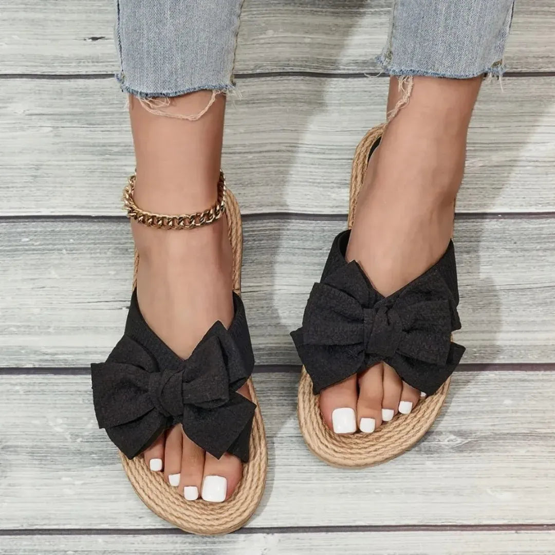 Flat Lightweight Women's Orthopedic Slides with Bow – view 5