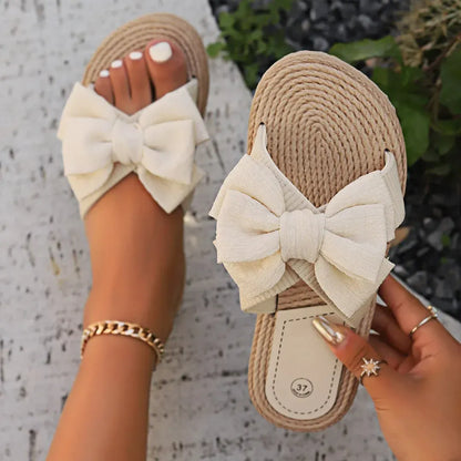 Flat Lightweight Women's Orthopedic Slides with Bow – view 3