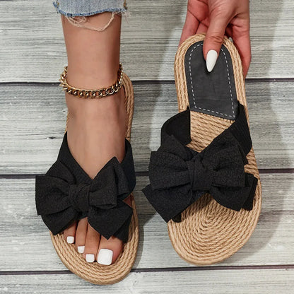 Flat Lightweight Women's Orthopedic Slides with Bow – view 2