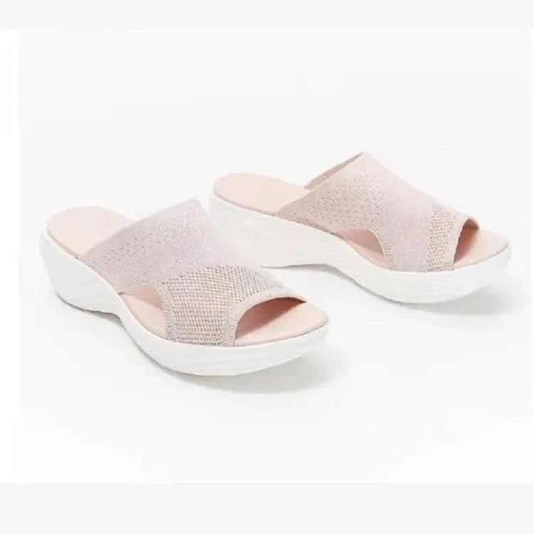 Stretch Fit Pink Orthopedic Slides for Women