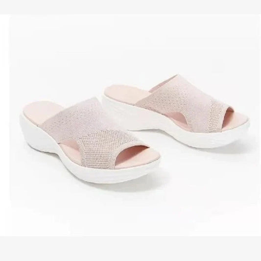 Stretch Fit Pink Orthopedic Slides for Women