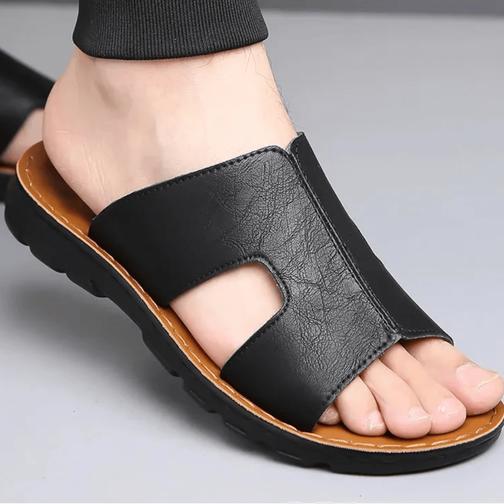Luxury Look Leather Orthopedic Slides for Men – view 6