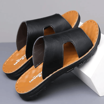 Luxury Look Leather Orthopedic Slides for Men – view 3