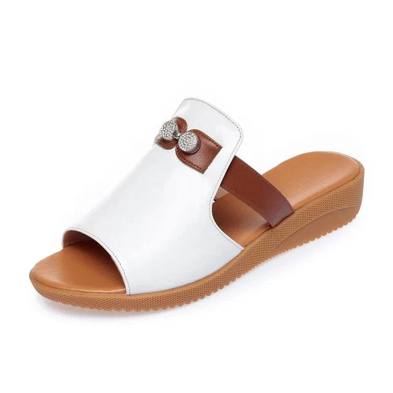 Iridescent Platform Arch Support Slides for Women