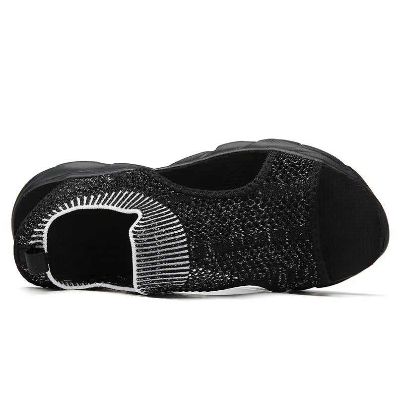 Braided Black Wedge Slides for Knee Pain for Women – view 2