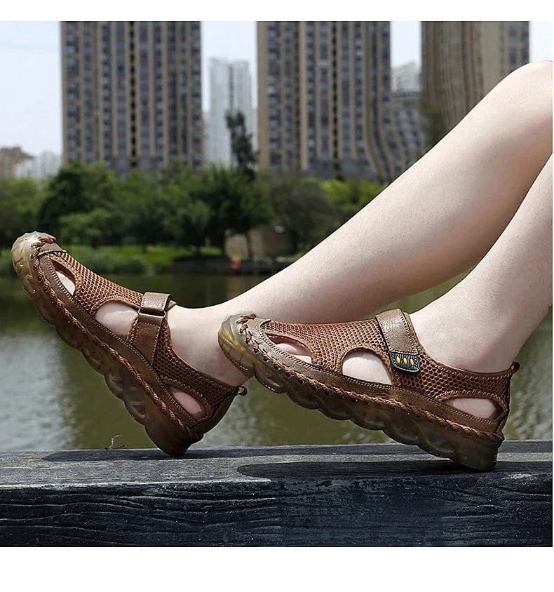 Men's Genuine Leather Slides for Swollen Feet – view 7