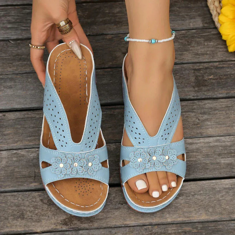 Retro Style Breathable Orthopedic Slides for Women – view 3