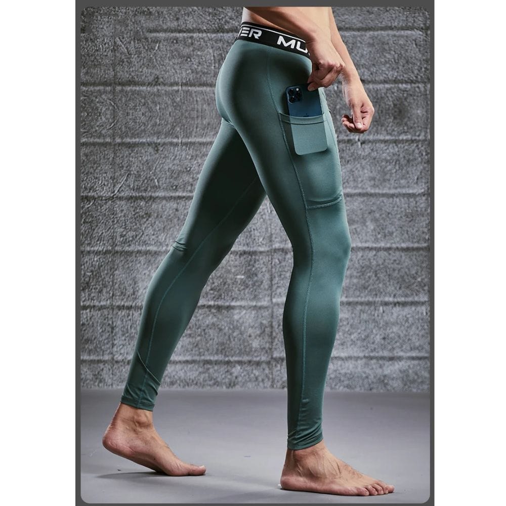 Stretch Athletic Compression Leggings for Men – view 19