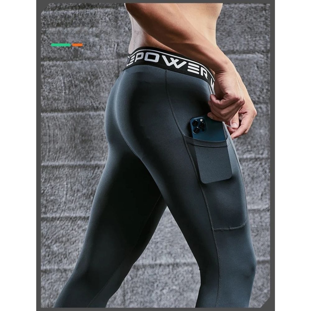 Stretch Athletic Compression Leggings for Men – view 18