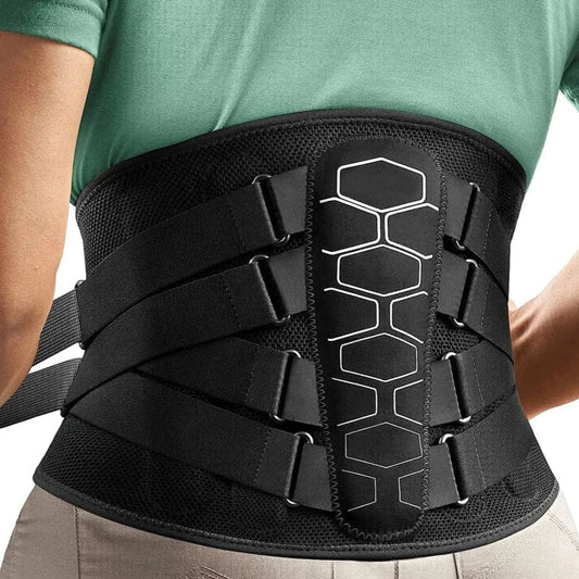 Adjustable Lumbar Support Belt with Ventilated Fabric