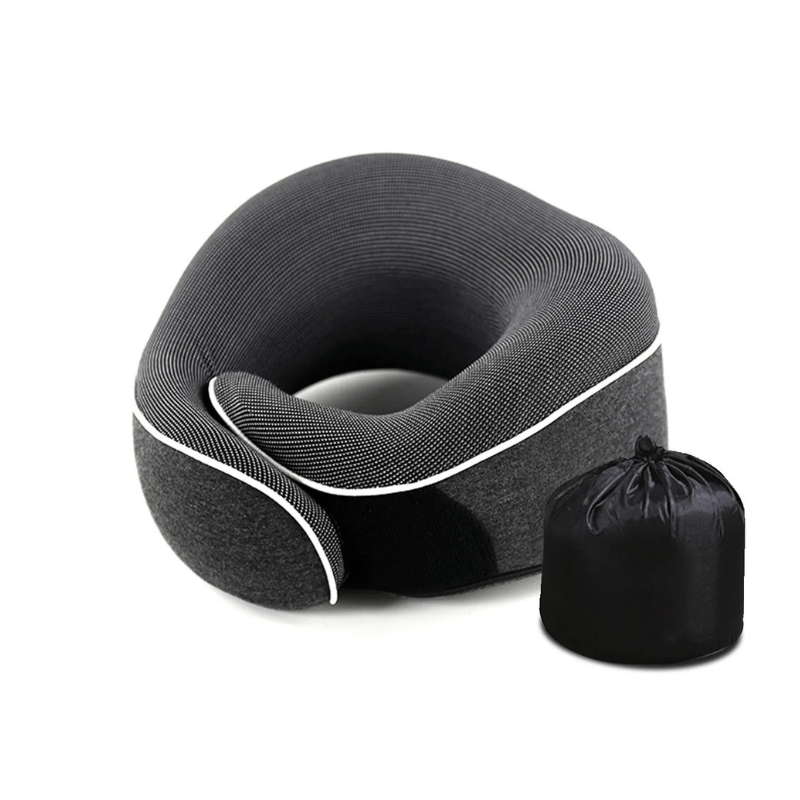 Roll-Up Memory Foam Travel Neck Pillow with 360° Support