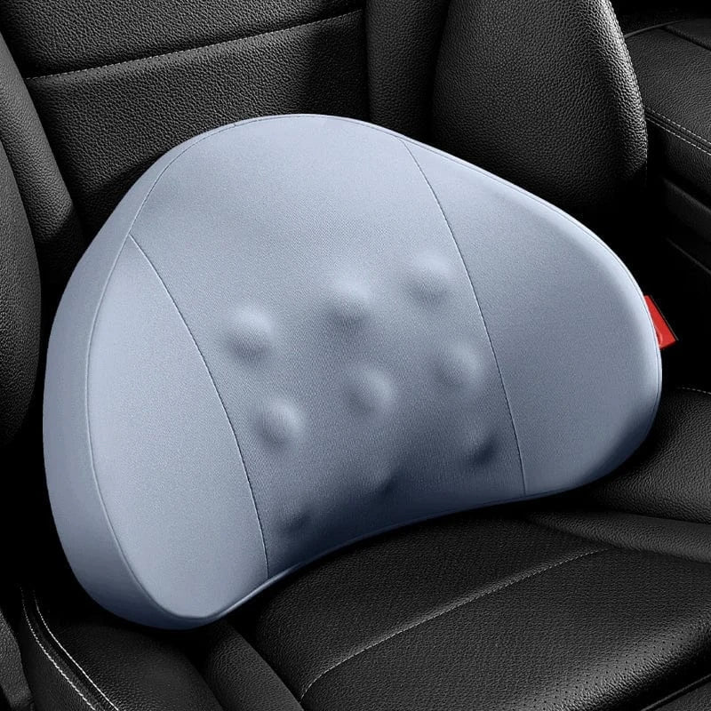 Ergonomic Blue Lumbar Support Pillow with Massage Bumps