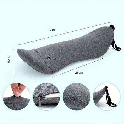 Gray Lumbar Support Pillow with Machine-Washable Cover – view 3
