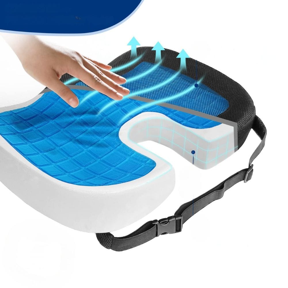 Portable Gel Lumbar Support Pillow with Carry Handle – view 2