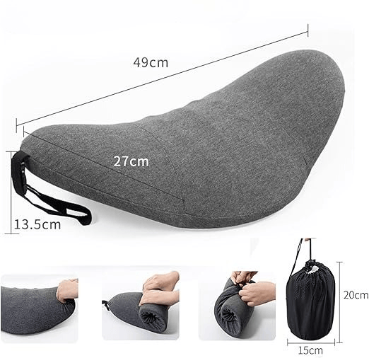 Soft Pink Lumbar Support Pillow in Memory Foam – view 7