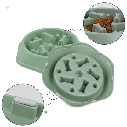 Bone Pattern Non-Slip Slow Feeder Dog Bowl for Digestion – view 4