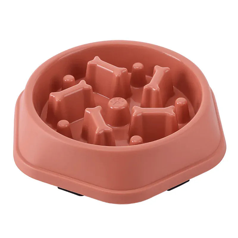 Bone Pattern Non-Slip Slow Feeder Dog Bowl for Digestion – view 6
