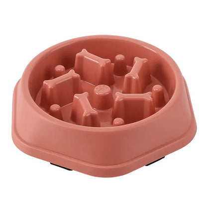Bone Pattern Non-Slip Slow Feeder Dog Bowl for Digestion – view 6