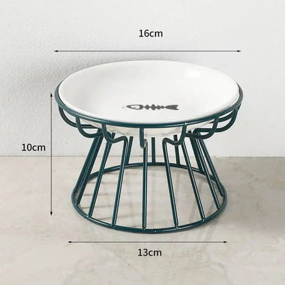 Ceramic Dressy Elevated Cat Bowl with Metal Stand – view 10
