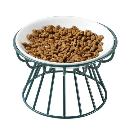 Ceramic Dressy Elevated Cat Bowl with Metal Stand – view 8