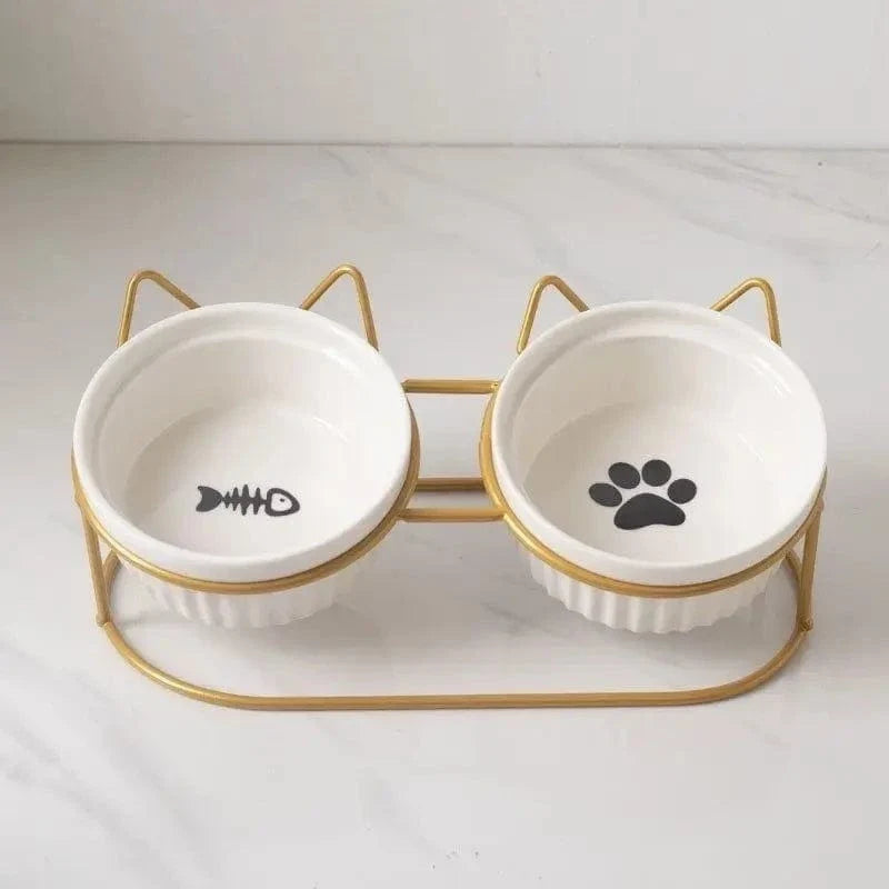 Twin Bowl Metal Elevated Cat Bowl for Better Posture – view 3