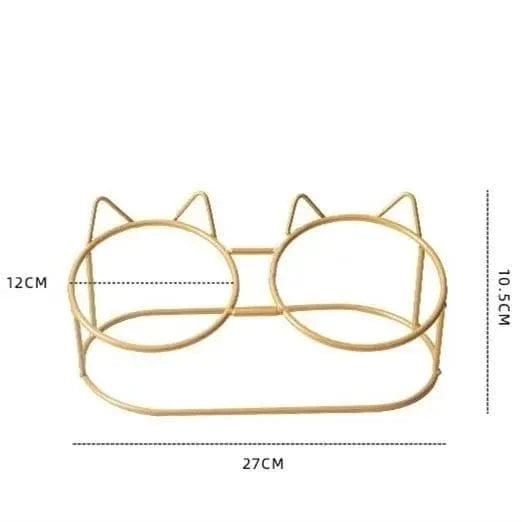 Twin Bowl Metal Elevated Cat Bowl for Better Posture – view 8