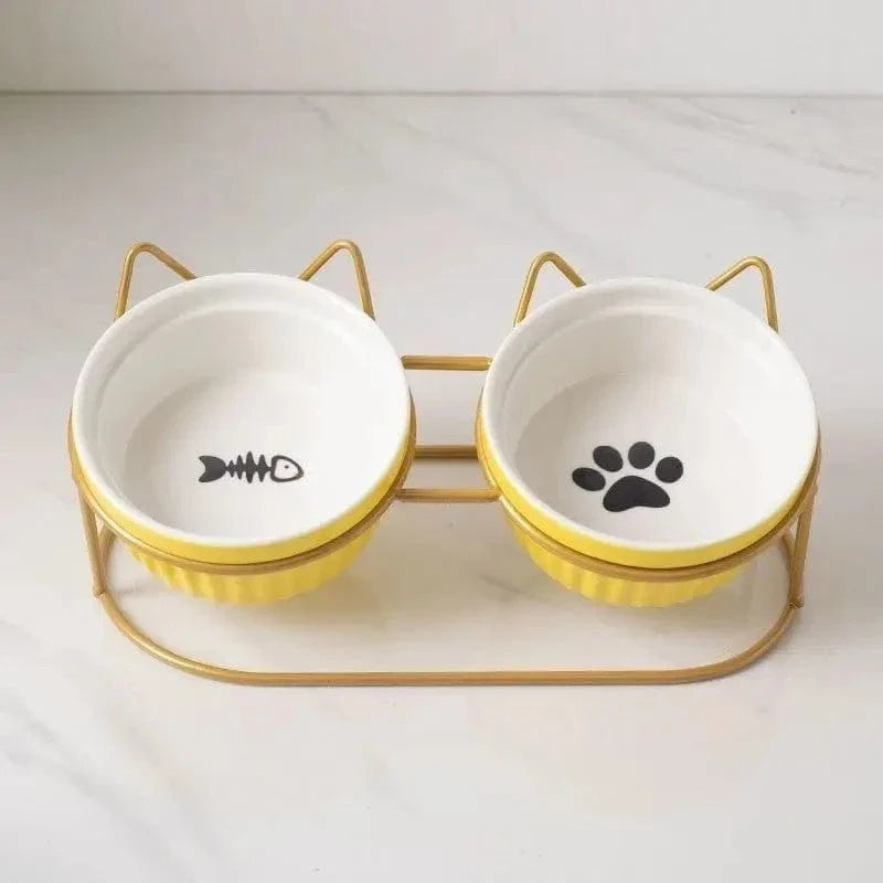 Twin Bowl Metal Elevated Cat Bowl for Better Posture – view 2