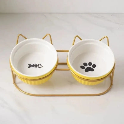 Twin Bowl Metal Elevated Cat Bowl for Better Posture – view 2