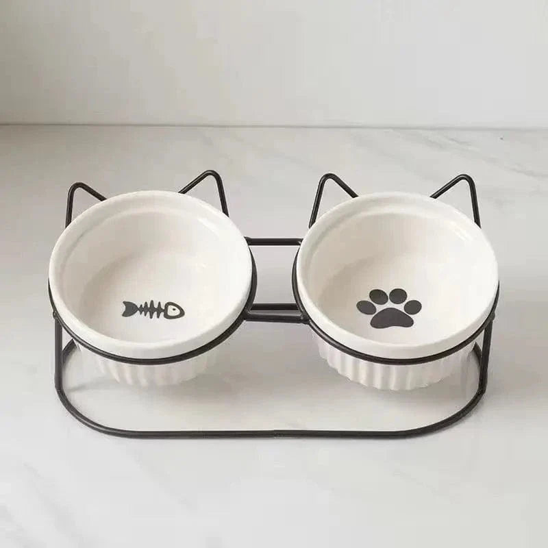 Double Metal Raised Cat Bowl with Elevated Stand – view 4