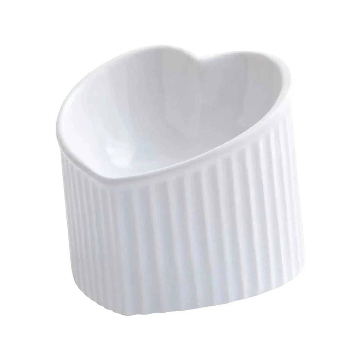 Ceramic Heart Shaped Elevated Cat Bowl with Tilt