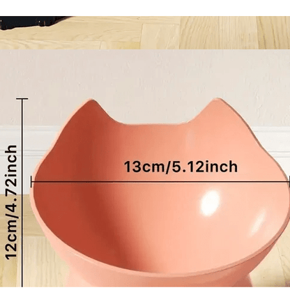 Cute Cat Head Design Tilted Elevated Cat Bowl – view 4