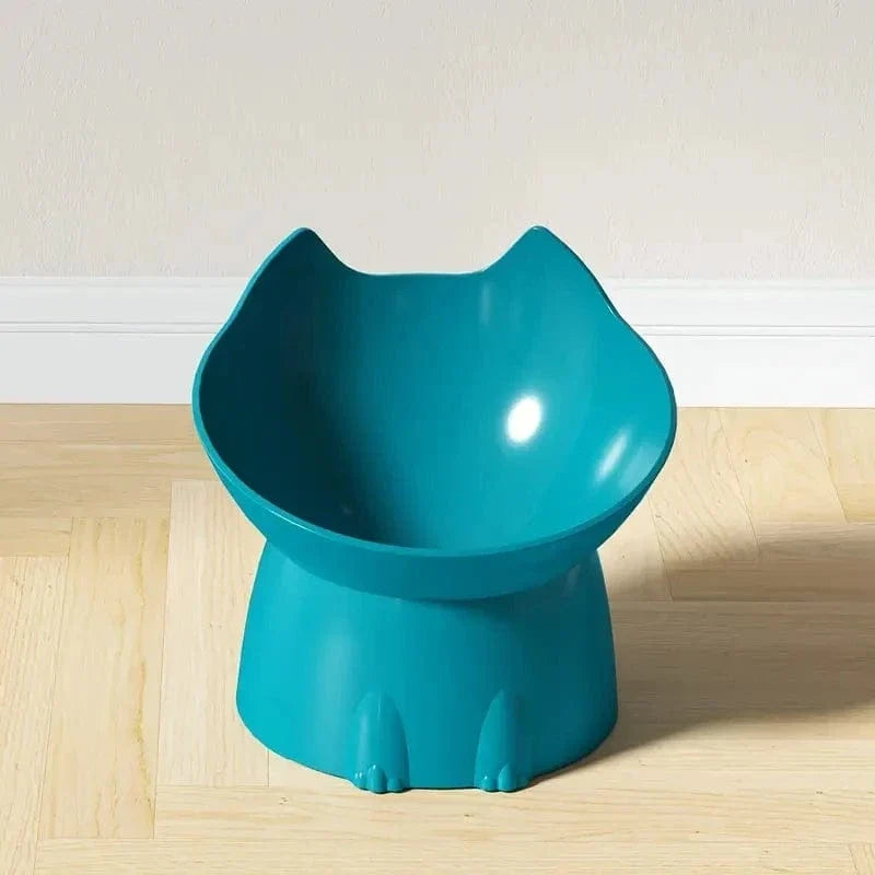 Cute Cat Head Design Tilted Elevated Cat Bowl – view 7