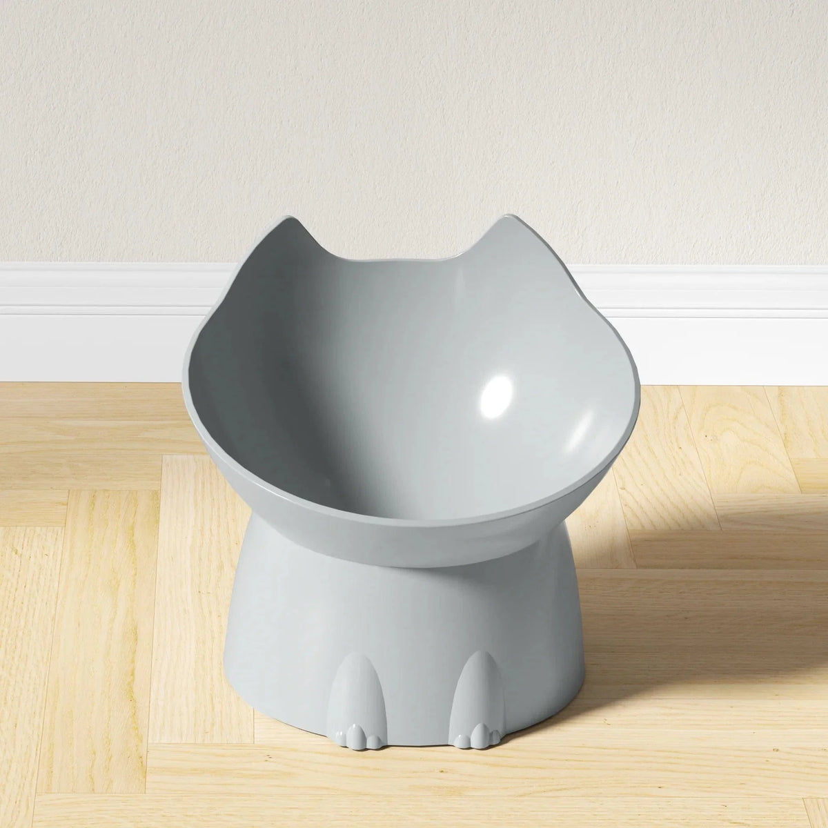 Cute Cat Head Design Tilted Elevated Cat Bowl – view 6