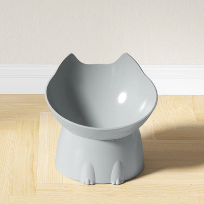 Cute Cat Head Design Tilted Elevated Cat Bowl – view 6