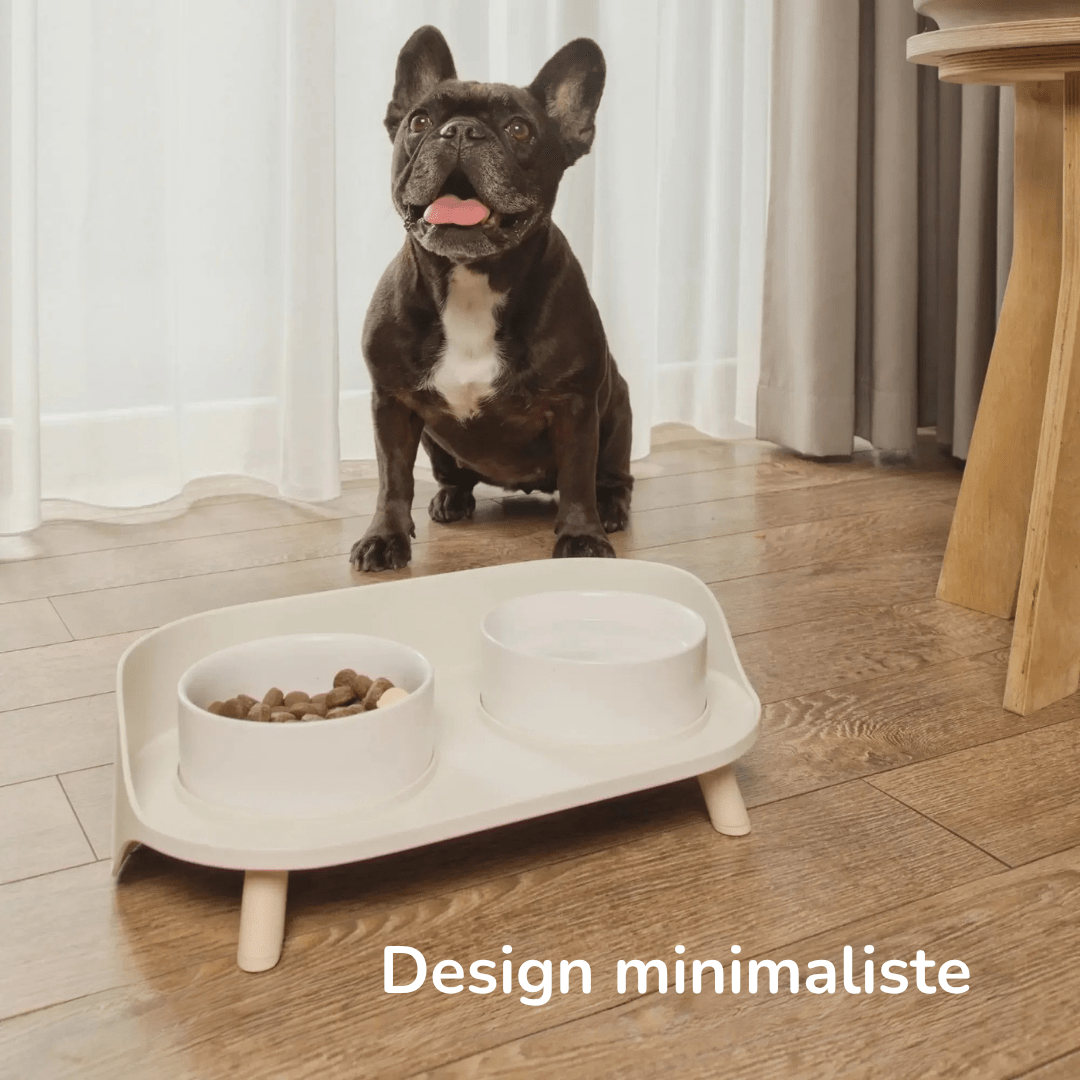Ceramic Double Adjustable Elevated Dog Bowl – view 3