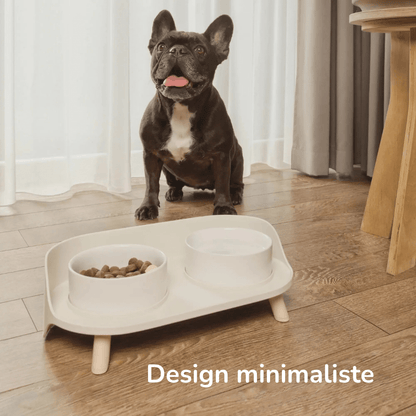 Ceramic Double Adjustable Elevated Dog Bowl – view 3