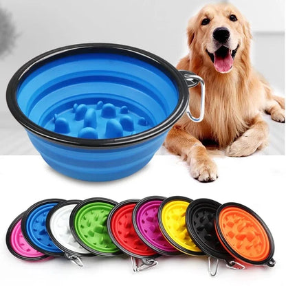 Foldable Slow Feeder Dog Bowl for Digestion and Travel