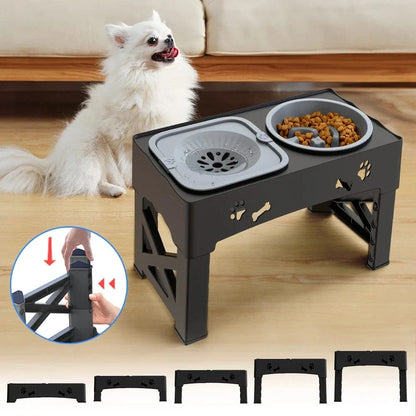 Foldable Comfortable Elevated Dog Bowl with 5 Heights – view 6