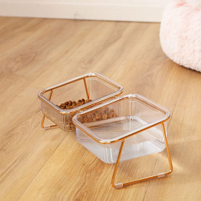 Gold Iron Non Slip Raised Cat Bowl with 15° Tilt – view 5