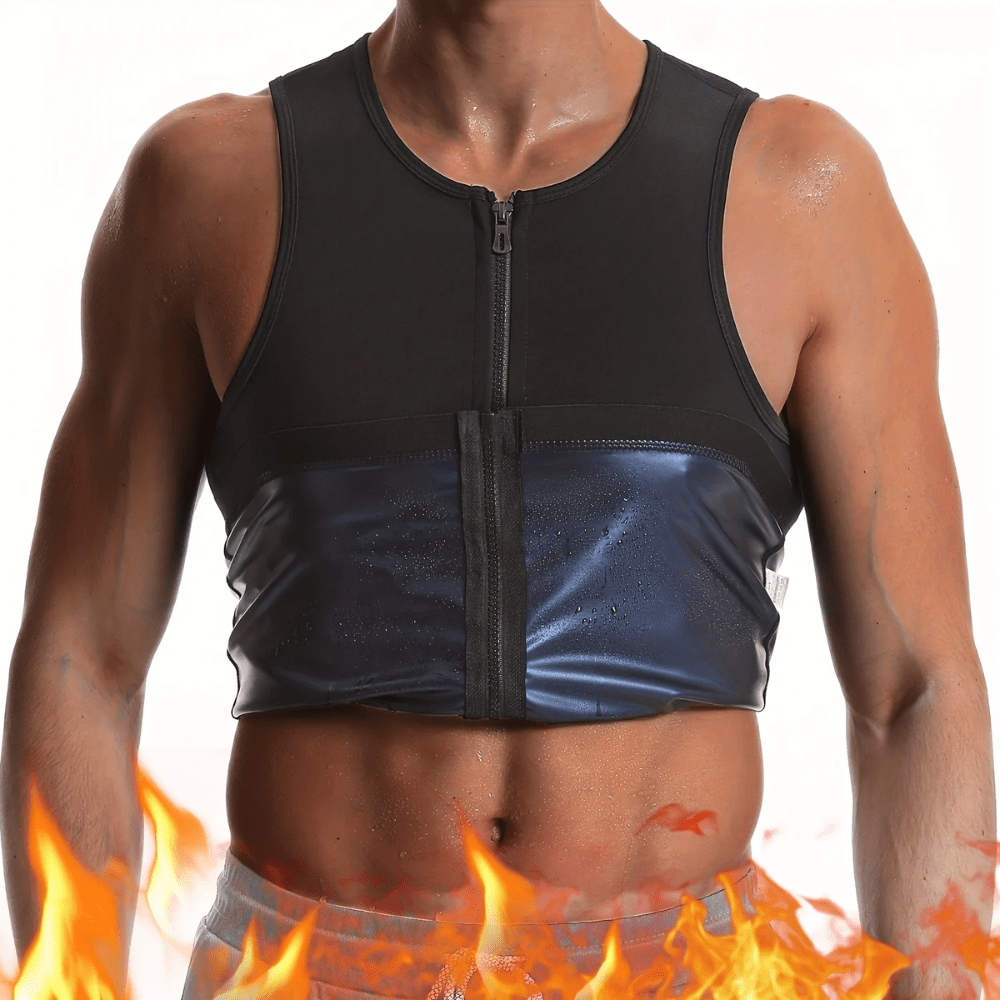 Zip-Up Thermal Compression Sauna Vest for Men – view 2