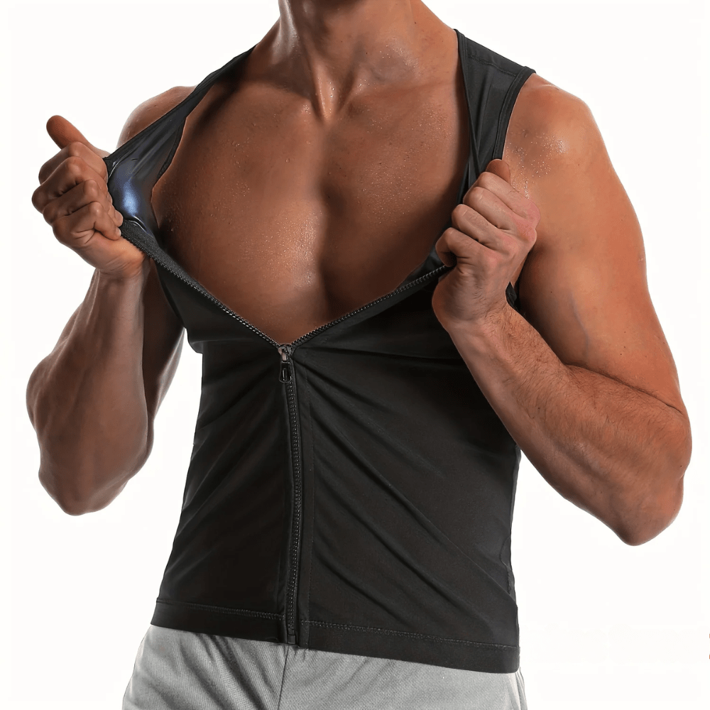 Zip-Up Thermal Compression Sauna Vest for Men – view 3