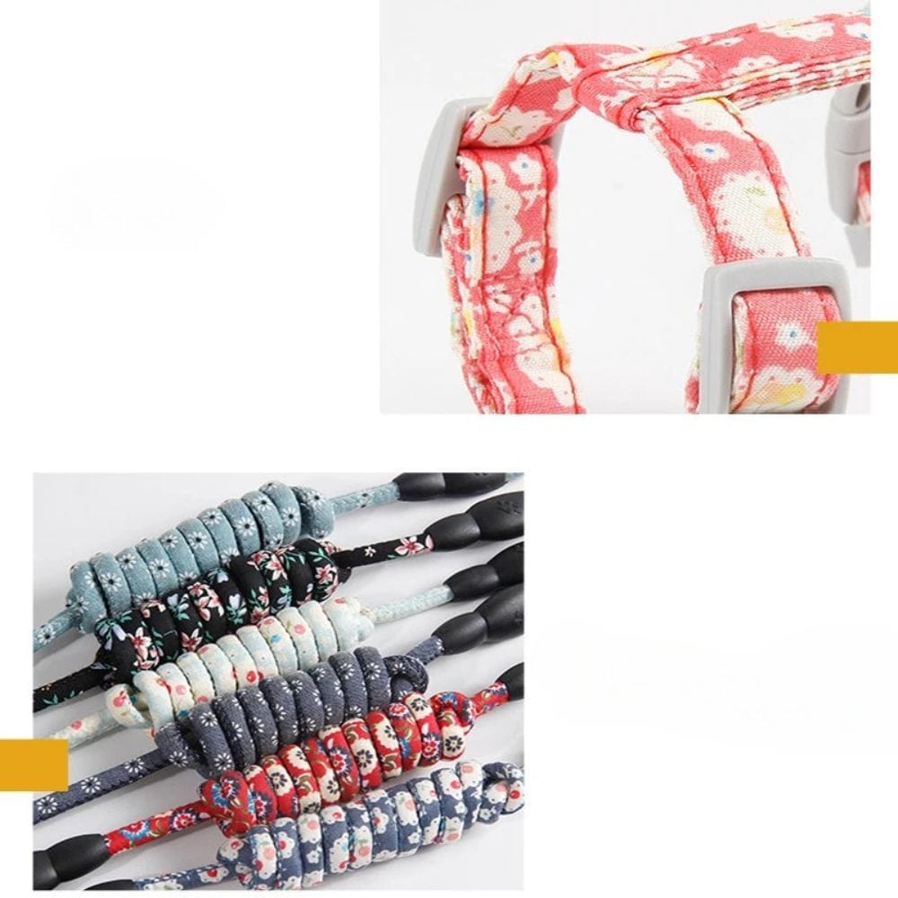 Floral Orthopedic Cat Harness with Leash – view 3