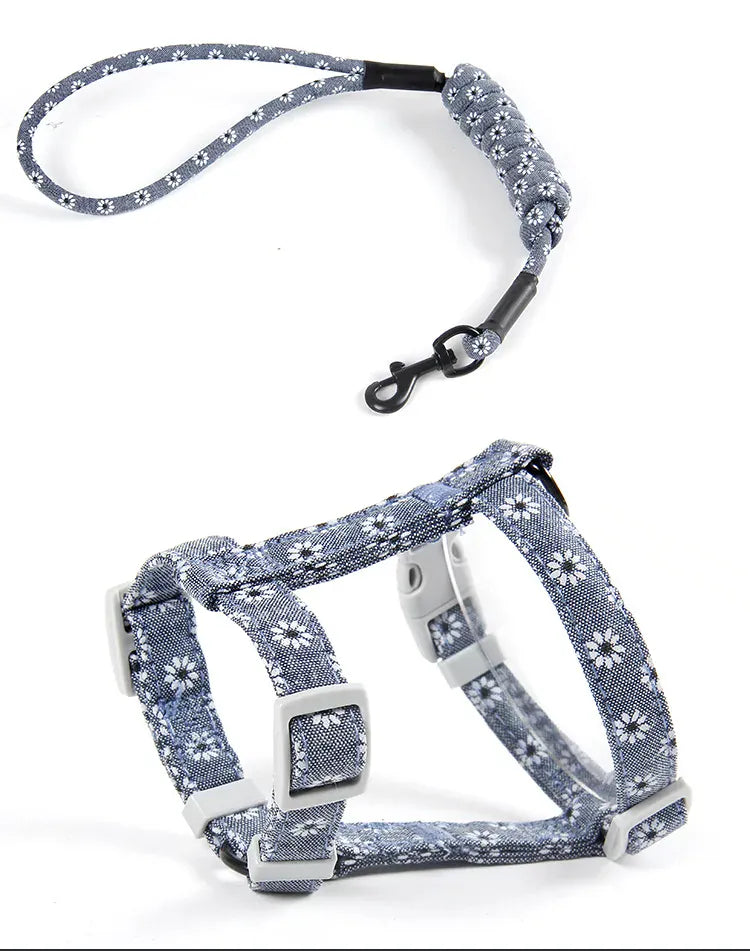 Floral Orthopedic Cat Harness with Leash – view 11