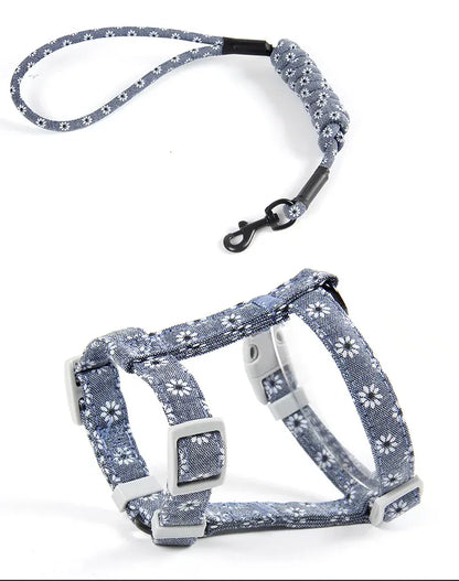 Floral Orthopedic Cat Harness with Leash – view 11