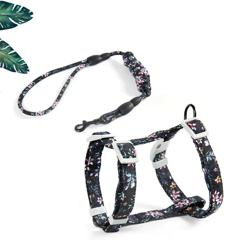 Floral Orthopedic Cat Harness with Leash – view 12