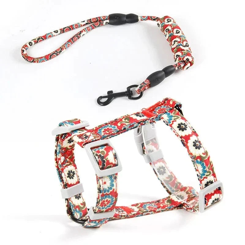 Floral Orthopedic Cat Harness with Leash – view 18