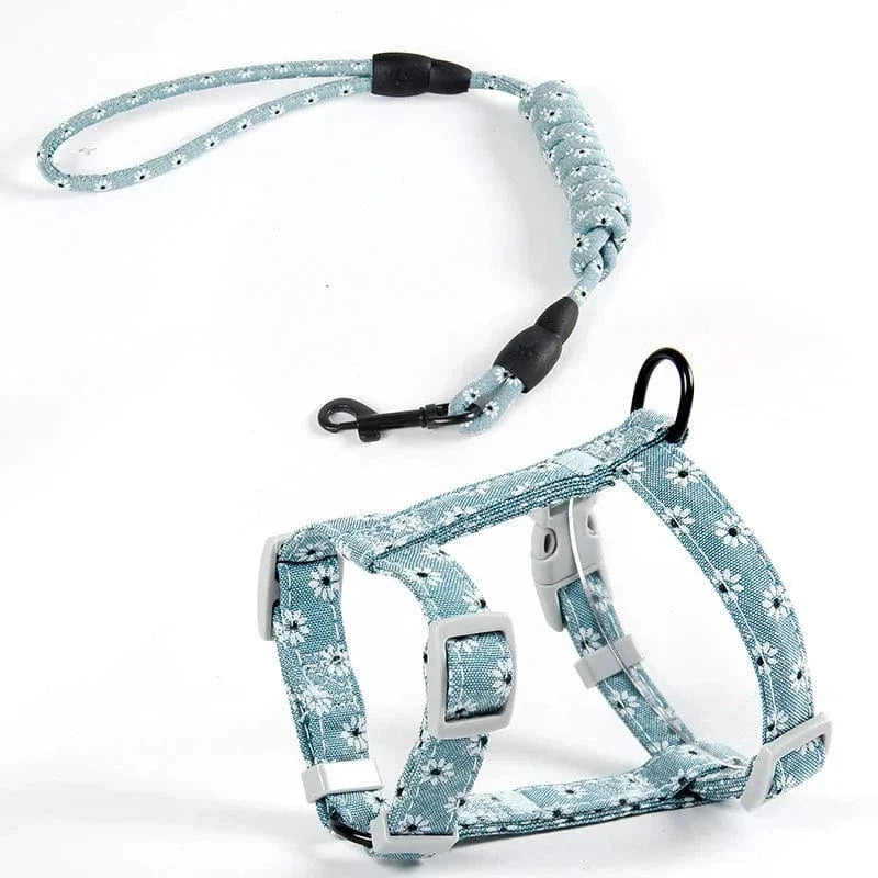 Floral Orthopedic Cat Harness with Leash – view 15