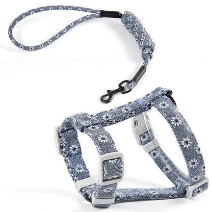 Floral Orthopedic Cat Harness with Leash – view 14