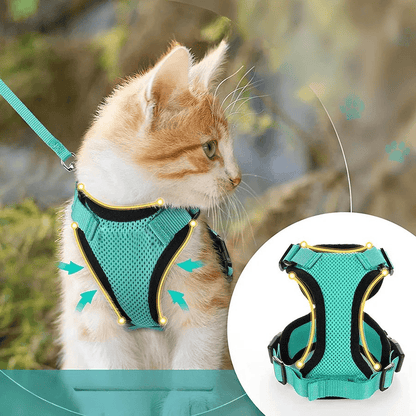 Breathable Orthopedic Cat Harness with Leash – view 2