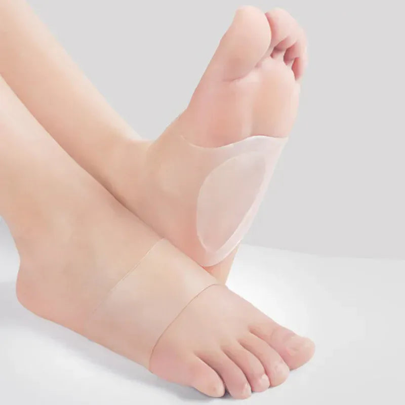 4-Piece Silicone Arch Pad Insoles for Plantar Fasciitis